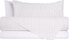 Completo-letto-lenzuola-federe-bifaccia-double-face-stampa-digitale-in-cotone-made-in-italy-POIS-TORTORA-SU-BIANCO/BIANCO
