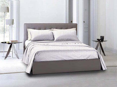 Completo-letto-lenzuola-federe-bifaccia-double-face-stampa-digitale-in-cotone-made-in-italy-POIS-TORTORA-SU-BIANCO/BIANCO