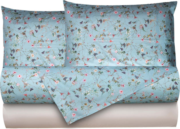 Completo letto lenzuola federe bifaccia double face stampa digitale in cotone made in italy RISVEGLIO DI PRIMAVERA/PANNA Casa e cucina/Tessili per la casa/Biancheria da letto/Lenzuola e federe/Lenzuola Novilunio - Sesto San Giovanni, Commerciovirtuoso.it
