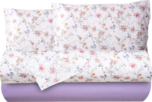 Completo letto lenzuola federe bifaccia double face stampa digitale in cotone made in italy SOTTOBOSCO/LILLA Casa e cucina/Tessili per la casa/Biancheria da letto/Lenzuola e federe/Lenzuola Novilunio - Sesto San Giovanni, Commerciovirtuoso.it