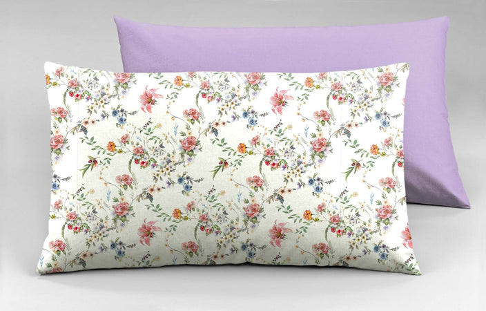 Completo letto lenzuola federe bifaccia double face stampa digitale in cotone made in italy SOTTOBOSCO/LILLA Casa e cucina/Tessili per la casa/Biancheria da letto/Lenzuola e federe/Lenzuola Novilunio - Sesto San Giovanni, Commerciovirtuoso.it