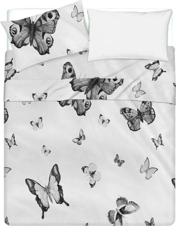 Completo Letto Lenzuola Federe Bifaccia Doublef Ace Stampa Digitale In Cotone Made In Italy Farfalle Bianco/nero Casa e cucina/Tessili per la casa/Biancheria da letto/Lenzuola e federe/Lenzuola Novilunio - Sesto San Giovanni, Commerciovirtuoso.it
