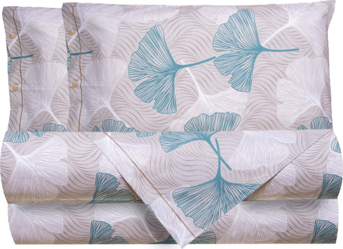 Completo Letto Lenzuola Federe Letto Stampa Fantasia 100% Cotone Made In Italy Ginkgo Azzurro Casa e cucina/Tessili per la casa/Biancheria da letto/Lenzuola e federe/Set di lenzuola e federe Smartdecohome - Sesto San Giovanni, Commerciovirtuoso.it