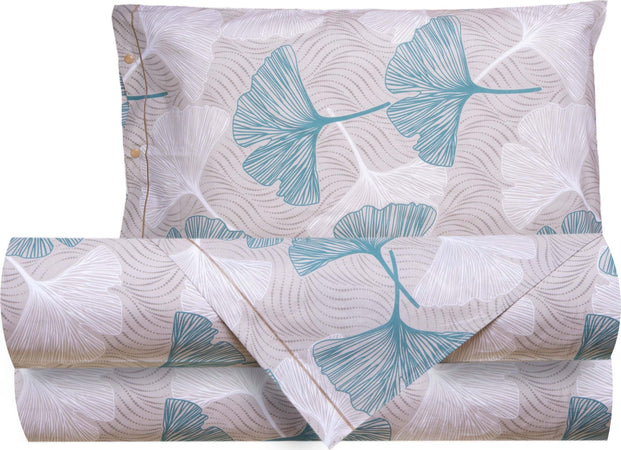 Completo Letto Lenzuola Federe Letto Stampa Fantasia 100% Cotone Made In Italy Ginkgo Azzurro Casa e cucina/Tessili per la casa/Biancheria da letto/Lenzuola e federe/Set di lenzuola e federe Smartdecohome - Sesto San Giovanni, Commerciovirtuoso.it