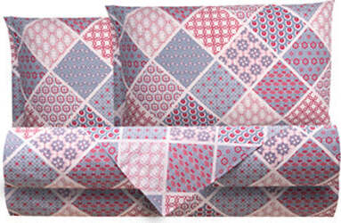 Completo-letto-lenzuola-in-cotone-made-in-italy-GEOMULTI-ROSSO