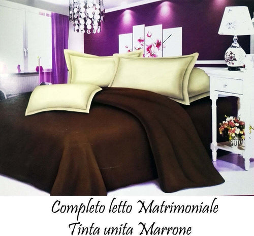 COMPLETO LETTO LENZUOLA MATRIMONIALE CON COPRI CUSCINI TINTA UNITA MARRONE Casa e cucina/Tessili per la casa/Biancheria da letto/Lenzuola e federe/Set di lenzuola e federe Trade Shop italia - Napoli, Commerciovirtuoso.it