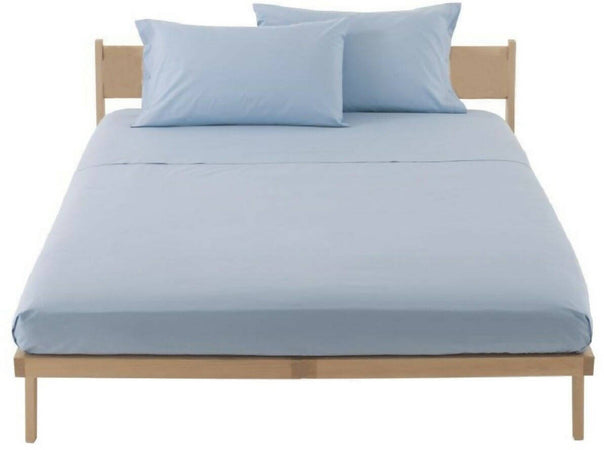 Completo Lenzuola Matrimoniali 240x290 - 100% Cotone, Ipoallergenico, Morbido E Fresco, Disponibile In Tutti I Colori (Azzurro)