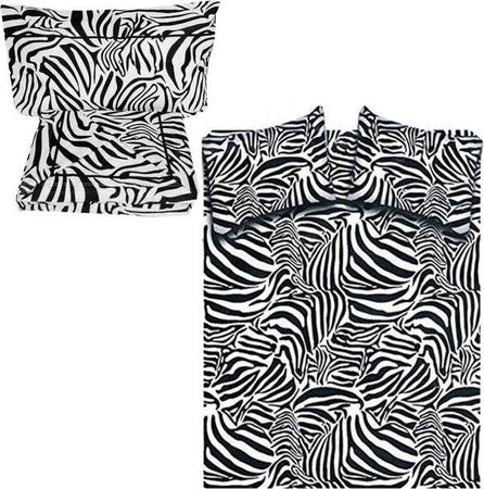 Completo-Letto-Matrimoniale-In-Cotone-100%-Zebrato-240x280cm-Coperta-Termica