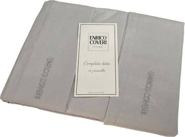 Completo Letto Matrimoniale In Percalle Di Puro Cotone 100% Enrico Coveri Con Applicazione Del Logo Ricamato Casa e cucina/Tessili per la casa/Biancheria da letto/Lenzuola e federe/Set di lenzuola e federe Puleo Casa - Palermo, Commerciovirtuoso.it