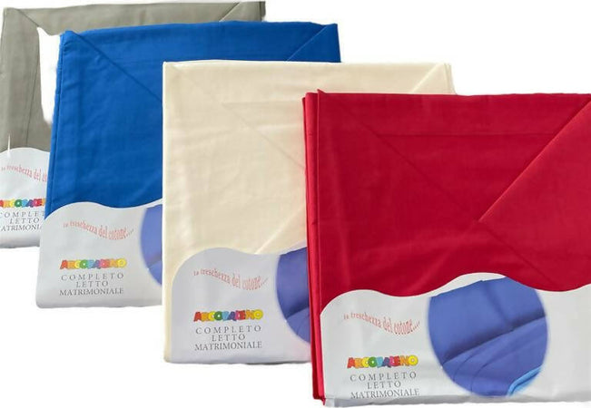 Completo letto matrimoniale in puro cotone 100% arcobaleno by tessier set lenzuola sopra sotto con angoli e federe Casa e cucina/Tessili per la casa/Biancheria per la cameretta/Lenzuola e federe/Set di lenzuola e federe Puleo Casa - Palermo, Commerciovirtuoso.it