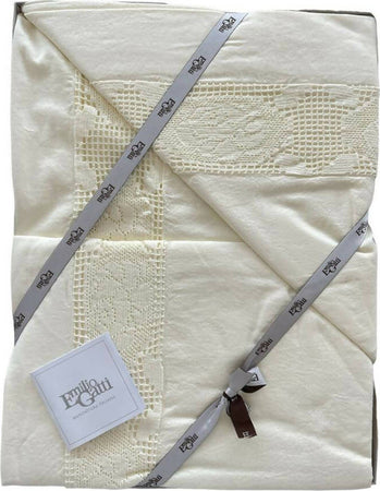 Completo Letto Matrimoniale In Puro Cotone Emilio Gatti Tombolo Con Lavorazione Ad Uncinetto Di Alta Qualità Completo Con Federe Scatola Regalo Casa e cucina/Tessili per la casa/Biancheria per la cameretta/Lenzuola e federe/Set di lenzuola e federe Puleo Casa - Palermo, Commerciovirtuoso.it