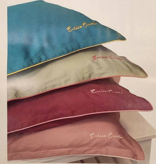 Completo Letto Matrimoniale In Puro Raso Di Cotone 100% Enrico Coveri Con Finitura A Piping E Logo Ricamato Casa e cucina/Tessili per la casa/Biancheria da letto/Lenzuola e federe/Set di lenzuola e federe Puleo Casa - Palermo, Commerciovirtuoso.it