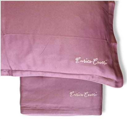 Completo Letto Matrimoniale In Puro Raso Di Cotone 100% Enrico Coveri Con Finitura A Piping E Logo Ricamato Casa e cucina/Tessili per la casa/Biancheria da letto/Lenzuola e federe/Set di lenzuola e federe Puleo Casa - Palermo, Commerciovirtuoso.it