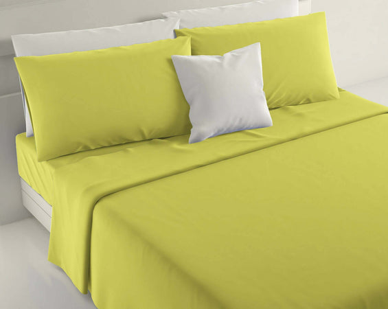 Completo-Letto-Matrimoniale-Irge-In-Puro-Cotone-100%-Completo-Di-Coppia-Federe-E-Lenzuolo-Sotto-Con-Angoli