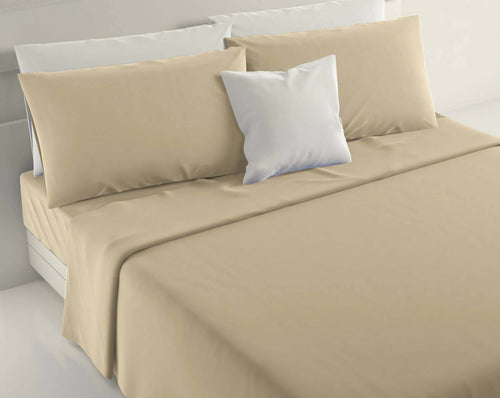 Completo-Letto-Matrimoniale-Irge-In-Puro-Cotone-100%-Completo-Di-Coppia-Federe-E-Lenzuolo-Sotto-Con-Angoli