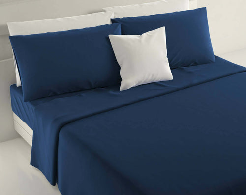 Completo-Letto-Matrimoniale-Irge-In-Puro-Cotone-100%-Completo-Di-Coppia-Federe-E-Lenzuolo-Sotto-Con-Angoli