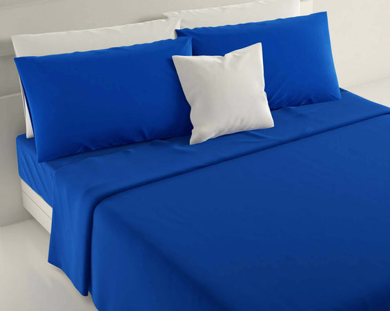 Completo-Letto-Matrimoniale-Irge-In-Puro-Cotone-100%-Completo-Di-Coppia-Federe-E-Lenzuolo-Sotto-Con-Angoli