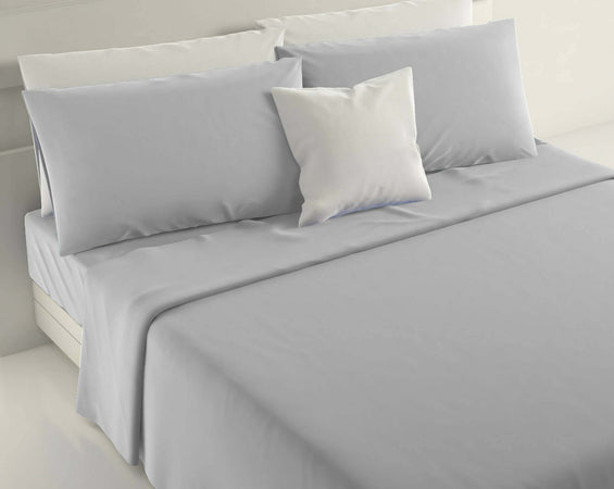 Completo-Letto-Matrimoniale-Irge-In-Puro-Cotone-100%-Completo-Di-Coppia-Federe-E-Lenzuolo-Sotto-Con-Angoli
