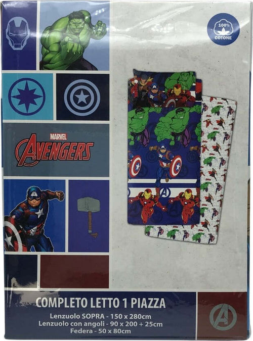 Completo-letto-singolo-Avengers-Marvel-in-cotone