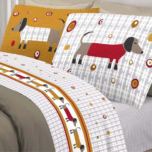 Completo-letto-singolo-Bassotti-in-cotone