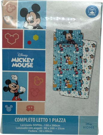 Completo-letto-singolo-Mickey-Mouse-Star-in-cotone