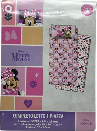 Completo-letto-singolo-Minnie-Smile-Disney-in-cotone