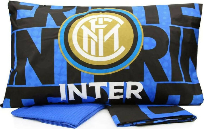 Completo letto singolo in puro cotone prodotto ufficiale inter f.c. lenzuolo sopra e sotto e federa set lenzuola in cotone per letto singolo inter Casa e cucina/Tessili per la casa/Biancheria per la cameretta/Lenzuola e federe/Set di lenzuola e federe Puleo Casa - Palermo, Commerciovirtuoso.it