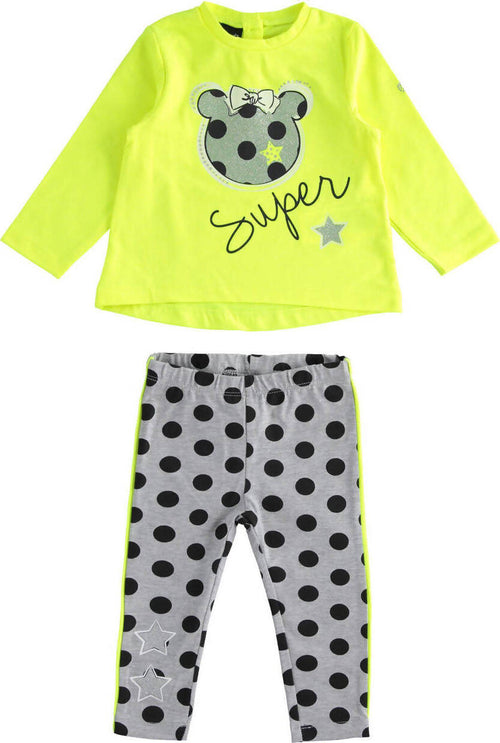 Completo Maglietta Con Orsacchiotto Glitter E Leggings a Pois per Bambina Sarabanda 1041372100 Giallo Fluo-1499 Prima infanzia/Abbigliamento e scarpine/Abbigliamento/Bambina 0-24/Completini e coordinati/Completi due pezzi con pantalone Sanitaria Gioia del Bimbo - Villa San Giovanni, Commerciovirtuoso.it