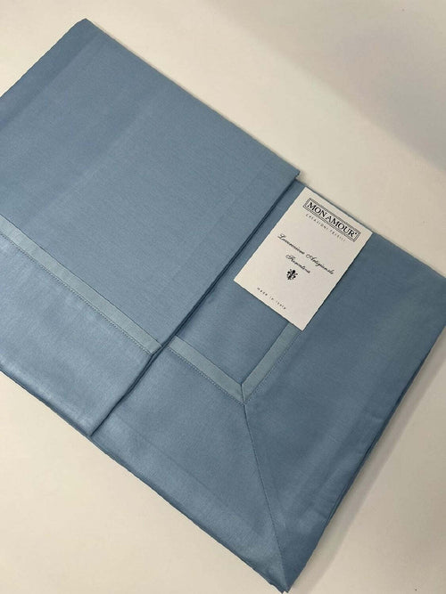Completo matrimoniale Raso cotone 100% con profilo Mon Amour colore cielo Sopra:270x300 sotto 180x200 h.28/30 e 2 federe 52x82 Casa e cucina/Tessili per la casa/Biancheria da letto/Lenzuola e federe/Set di lenzuola e federe Biancheria Arredo Home - Nola, Commerciovirtuoso.it