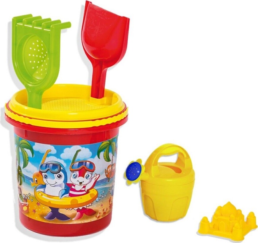 Trade Shop - Secchiello Unicorno 18 Cm Gioco Mare Sabbia Con Formine Paletta Innaffiatoio 92767212 - Foto 4