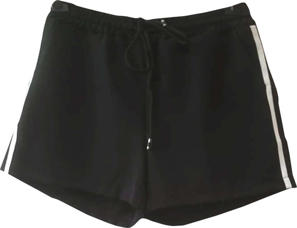 Completo Sport Donna Estate Pantaloncini Corti + Maglietta Maniche Corte con Zip e Cappuccio Completino Sportivo Bianco e Nero Made in Italy Bella e Viziosa Per Allenamento ART.213366 completo donna L'Orchidea - Siderno, Commerciovirtuoso.it