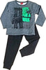 Completo Tuta Coordinato Bimbo Grigio Completino Maglietta maniche lunghe Grigia Stampata e Pantaloni Felpati Leggeri Grigi Scuro TUTA Piccole Canaglie - Tropea, Commerciovirtuoso.it