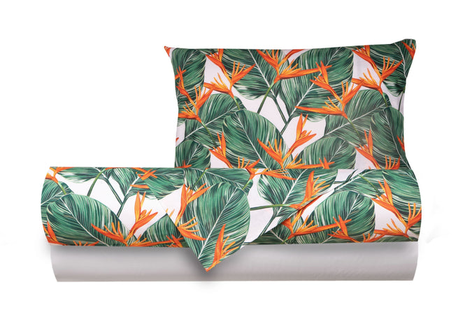 Completo letto lenzuola federe bifaccia double face stampa digitale in cotone made in italy  AFRICA/BIANCO