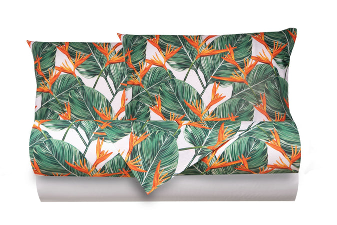 Completo letto lenzuola federe bifaccia double face stampa digitale in cotone made in italy  AFRICA/BIANCO