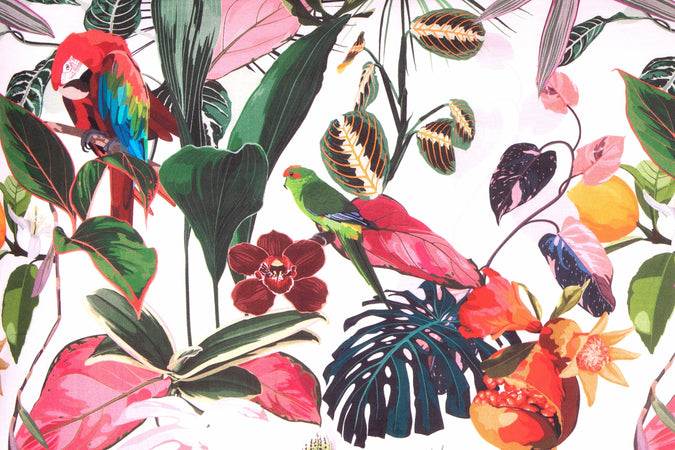 Set 2 federe coppia di federe bifaccia doubleface stampa digitale cotone Made in Italy AMAZZONIA/BIANCO