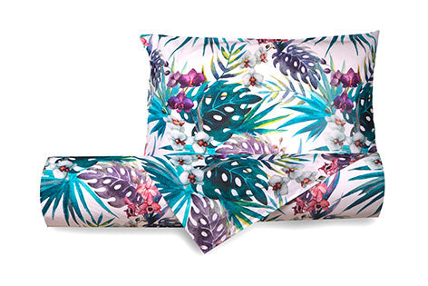 Set Copripiumino federe parure Copripiumino Stampa Digitale Cotone Made in Italy MALDIVE