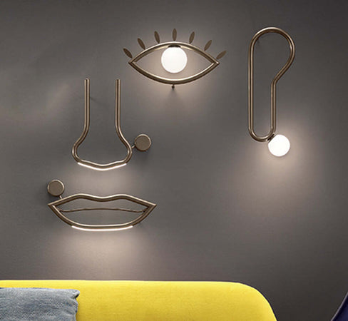 Composizione-Applique-Contemporanee-Visio-Dx-Metallo-Marrone-Vetro-Led-21,6W