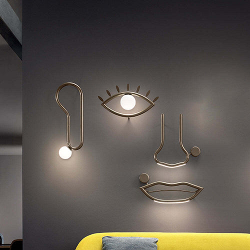 Composizione-Applique-Contemporanee-Visio-Sx-Metallo-Marrone-Vetro-Led-21,6W