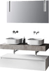 Composizione Bagno 120cm Con Doppio Lavabo, Base Con Cassetto E Specchio Con Lampada Casa e cucina/Bagno/Mobili da bagno/Mobiletti con lavabo Shopbagno.it - Roma, Commerciovirtuoso.it