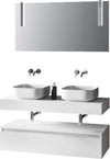 Composizione Bagno 120cm Con Doppio Lavabo, Base Con Cassetto E Specchio Con Lampada Casa e cucina/Bagno/Mobili da bagno/Mobiletti con lavabo Shopbagno.it - Roma, Commerciovirtuoso.it