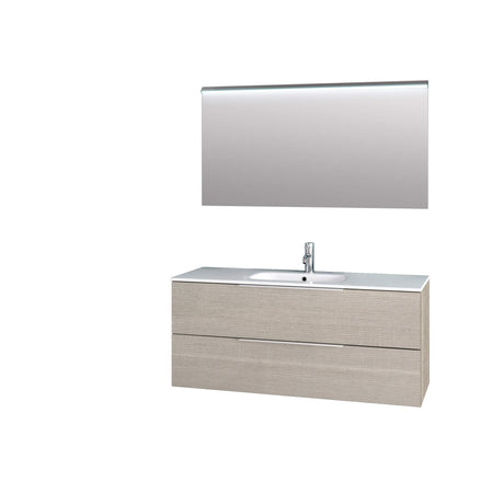 Composizione Bagno 120cm Sospesa Con Due Cassetti E Specchio Con Led Integrato Yuta