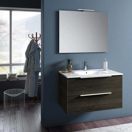 Composizione Bagno 80cm Sospesa Con Due Cassetti E Specchio Con Lampada Casa e cucina/Bagno/Mobili da bagno/Mobiletti con lavabo Shopbagno.it - Roma, Commerciovirtuoso.it
