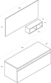 Composizione Bagno Sospesa 100cm Con Cassetto, Vano a Giorno, Specchio e Lampada Casa e cucina/Bagno/Mobili da bagno/Mobiletti con lavabo Shopbagno.it - Roma, Commerciovirtuoso.it