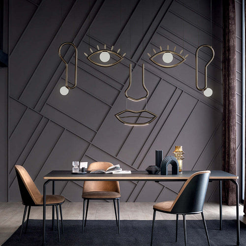 Composizione-Di-Sospensioni-Contemporanee-Visio-Metallo-Marrone-Vetro-Led-32,6W