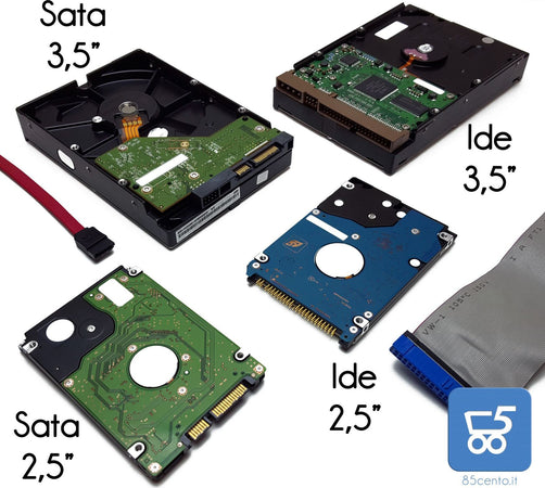 Composizione Hdd Hard Disk interni per Pc Desktop e Notebook - 2,5" e 3,5" collegamenti Sata e Ide a scelta vari formati e capacità - Usati SATA 3,5",160GB