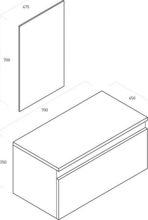 Composizione Mobile Bagno 70cm Sospeso Cassetto Specchio E Lampada Casa e cucina/Bagno/Mobili da bagno/Mobiletti con lavabo Shopbagno.it - Roma, Commerciovirtuoso.it