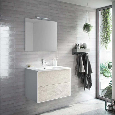 Composizione Mobile Bagno 70cm Sospeso Due Cassetti e Specchio Casa e cucina/Bagno/Mobili da bagno/Mobiletti con lavabo Shopbagno.it - Roma, Commerciovirtuoso.it