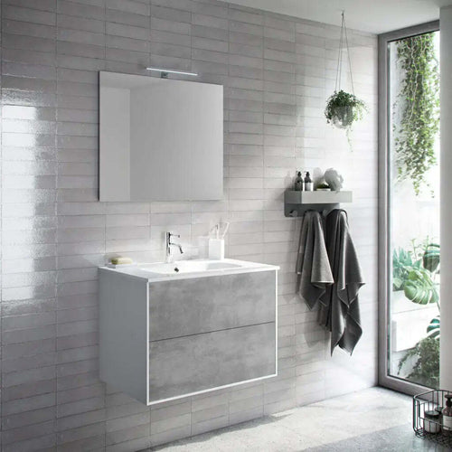 Composizione Mobile Bagno 70cm Sospeso Due Cassetti e Specchio Casa e cucina/Bagno/Mobili da bagno/Mobiletti con lavabo Shopbagno.it - Roma, Commerciovirtuoso.it
