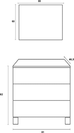 Composizione Mobile Bagno 80cm a Terra Con Tre Cassetti e Specchio Casa e cucina/Bagno/Mobili da bagno/Mobiletti con lavabo Shopbagno.it - Roma, Commerciovirtuoso.it