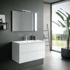 Composizione Mobile Bagno 90cm Sospeso Due Cassetti e Specchio Con Lampada Casa e cucina/Bagno/Mobili da bagno/Mobiletti con lavabo Shopbagno.it - Roma, Commerciovirtuoso.it